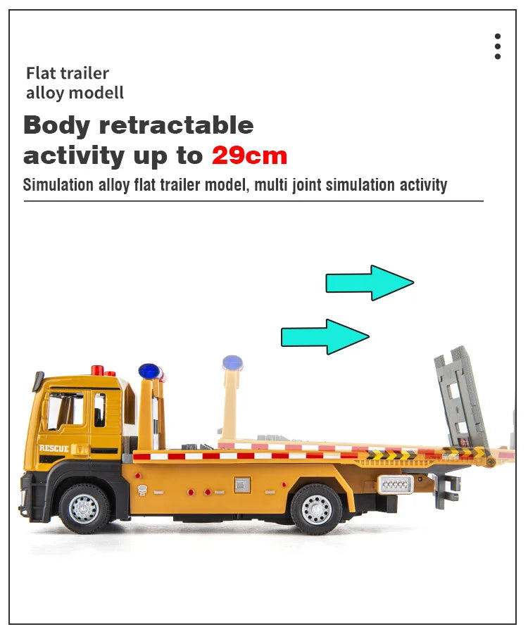 Alloy Flat bed Trailer - Engineering Vehicle Model β Realistic & Interactive