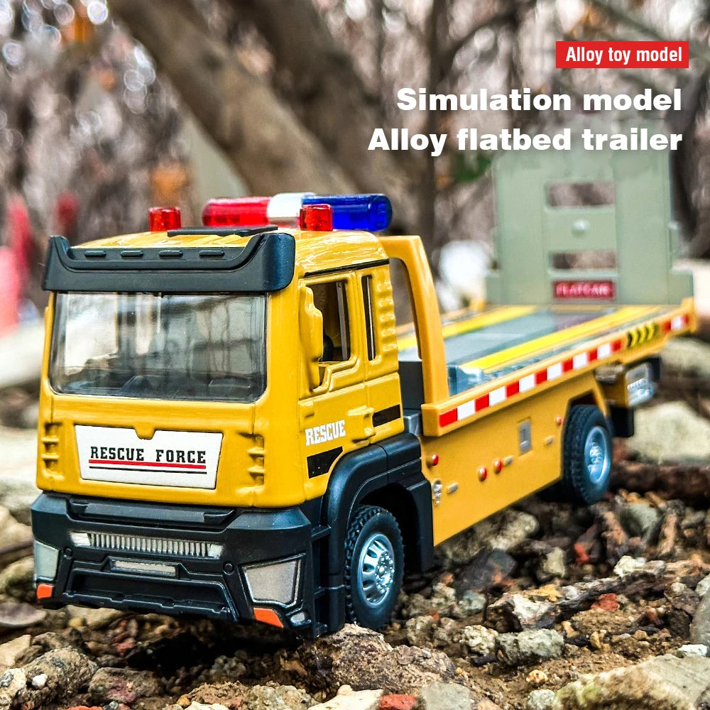 Alloy Flat bed Trailer - Engineering Vehicle Model β Realistic & Interactive