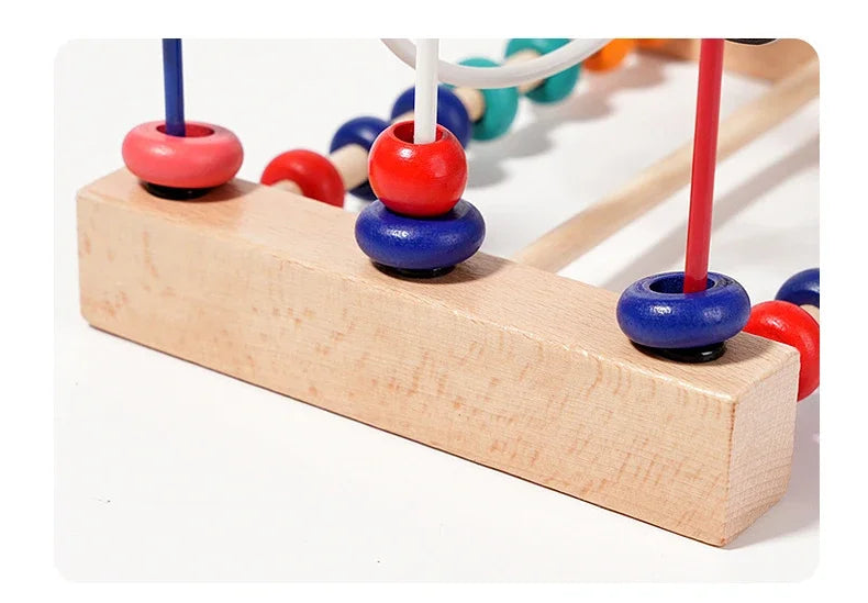 Baby Toys Wooden Roller Coaster - Early Learning Educational Puzzle Math Toy for Children