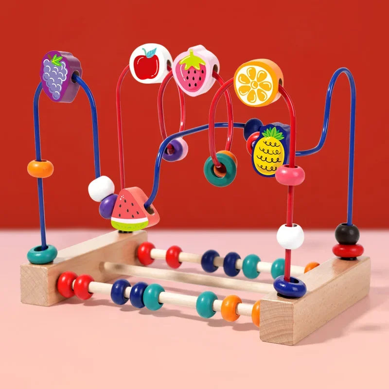 Baby Toys Wooden Roller Coaster - Early Learning Educational Puzzle Math Toy for Children