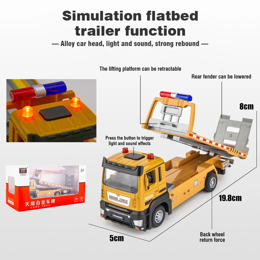 Alloy Flat bed Trailer - Engineering Vehicle Model β Realistic & Interactive