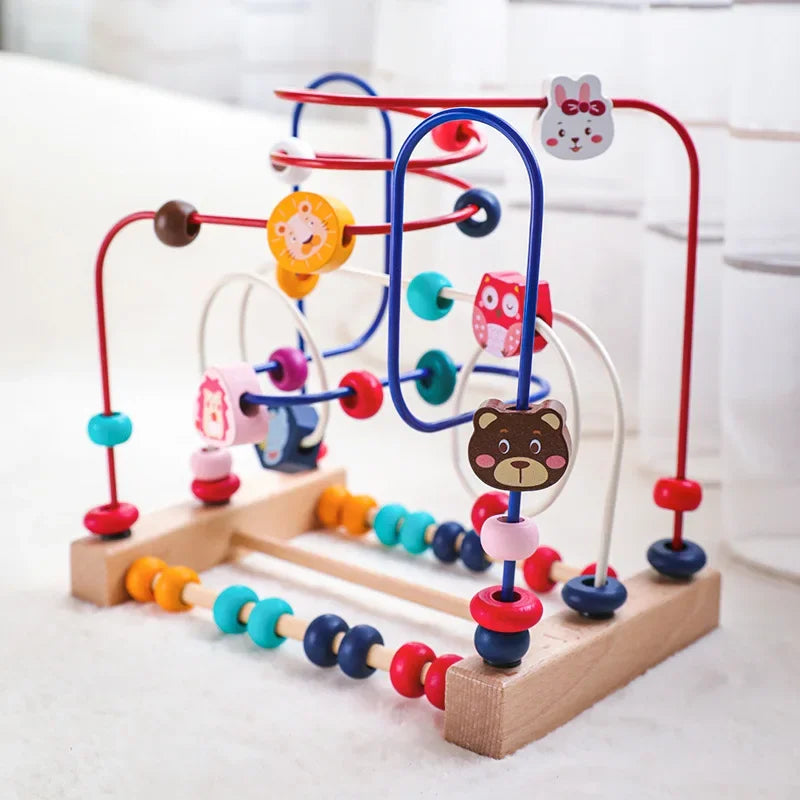 Baby Toys Wooden Roller Coaster - Early Learning Educational Puzzle Math Toy for Children