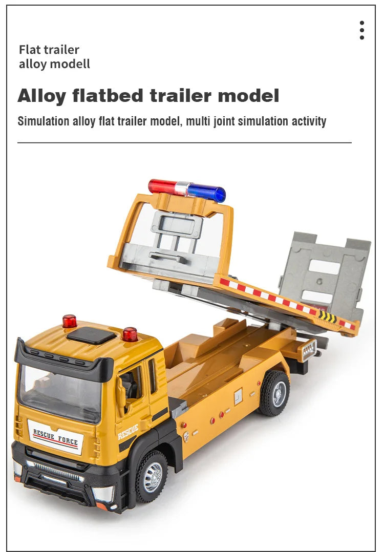 Alloy Flat bed Trailer - Engineering Vehicle Model β Realistic & Interactive