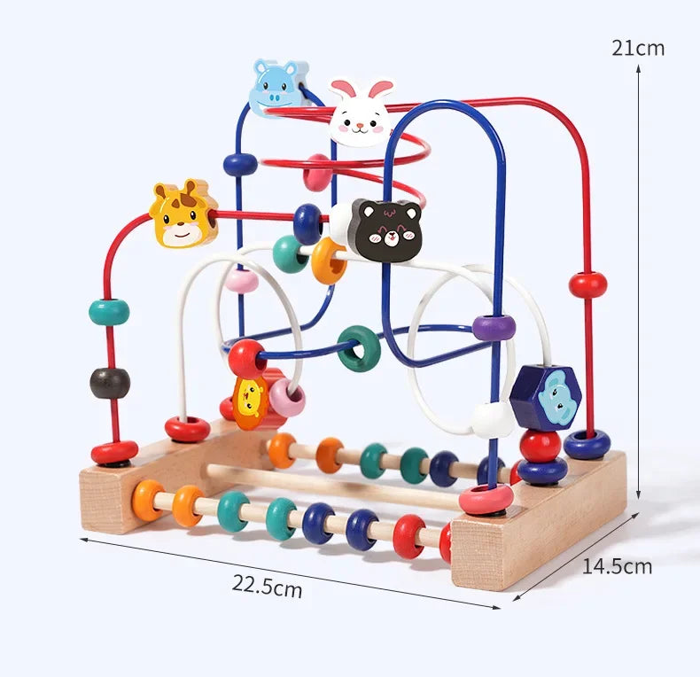 Baby Toys Wooden Roller Coaster - Early Learning Educational Puzzle Math Toy for Children