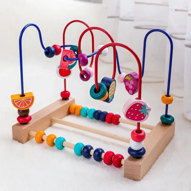 Baby Toys Wooden Roller Coaster - Early Learning Educational Puzzle Math Toy for Children