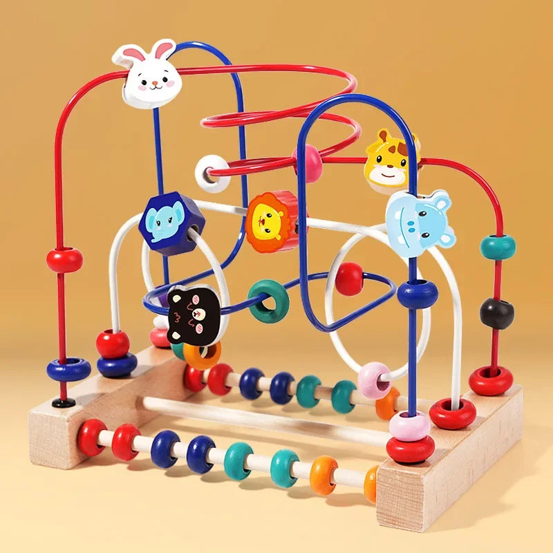 Baby Toys Wooden Roller Coaster - Early Learning Educational Puzzle Math Toy for Children