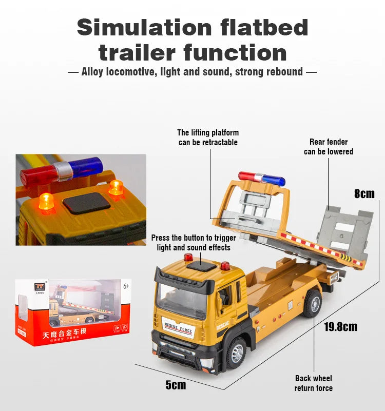 Alloy Flat bed Trailer - Engineering Vehicle Model β Realistic & Interactive