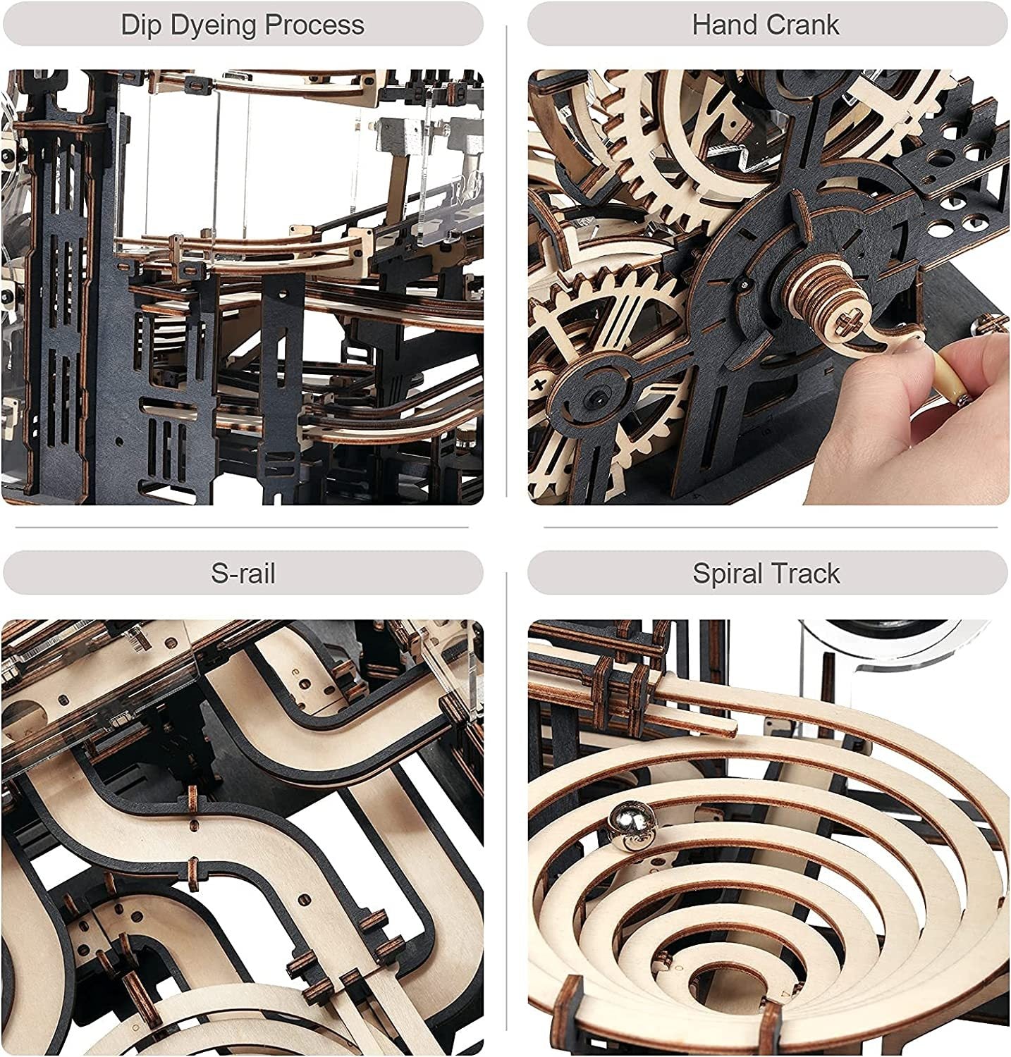 Wooden Marble Run Puzzle - Model Toys For Children Kids Birthday Gift