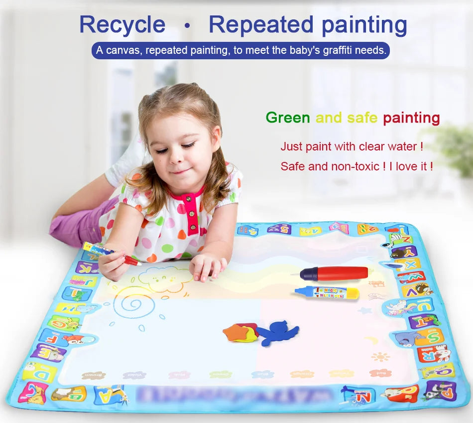 Toyzmagic Magic Water Drawing Mat, Toddlers Painting Coloring Pads - Toys for Kids