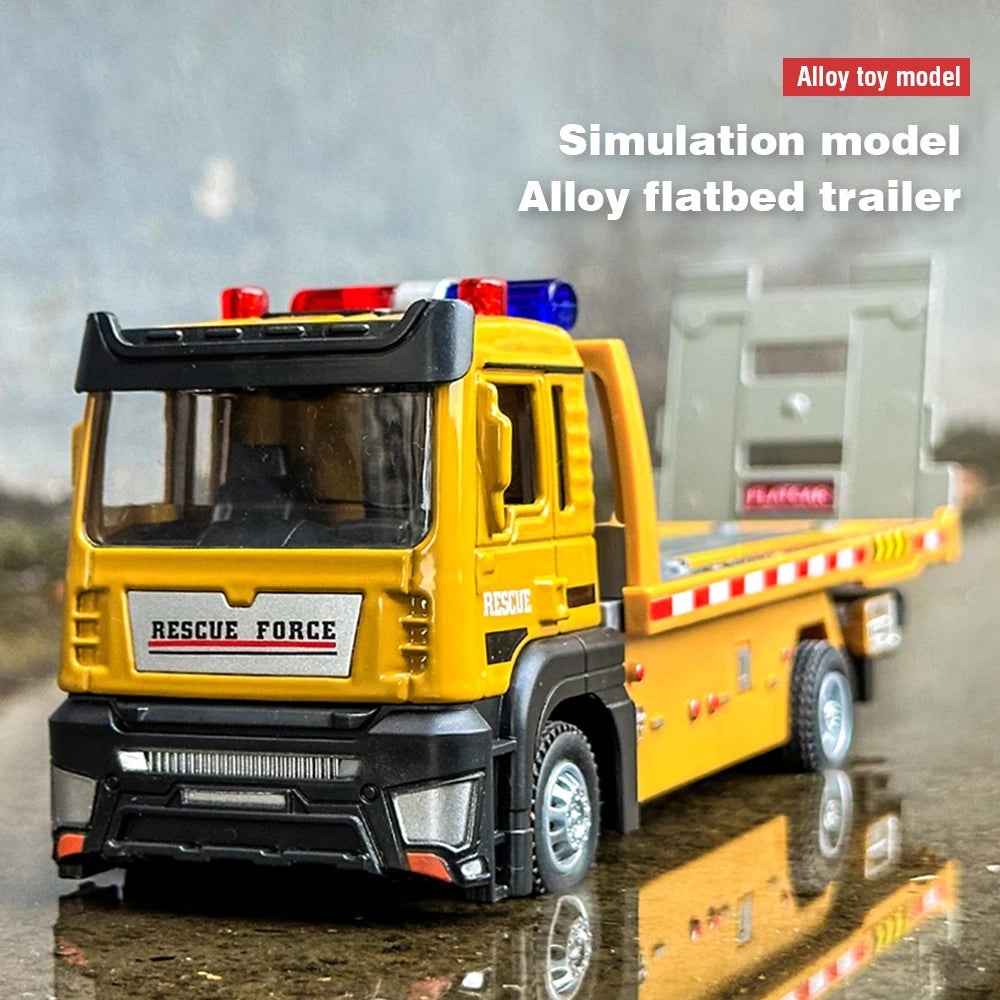 Alloy Flat bed Trailer - Engineering Vehicle Model – Realistic & Interactive