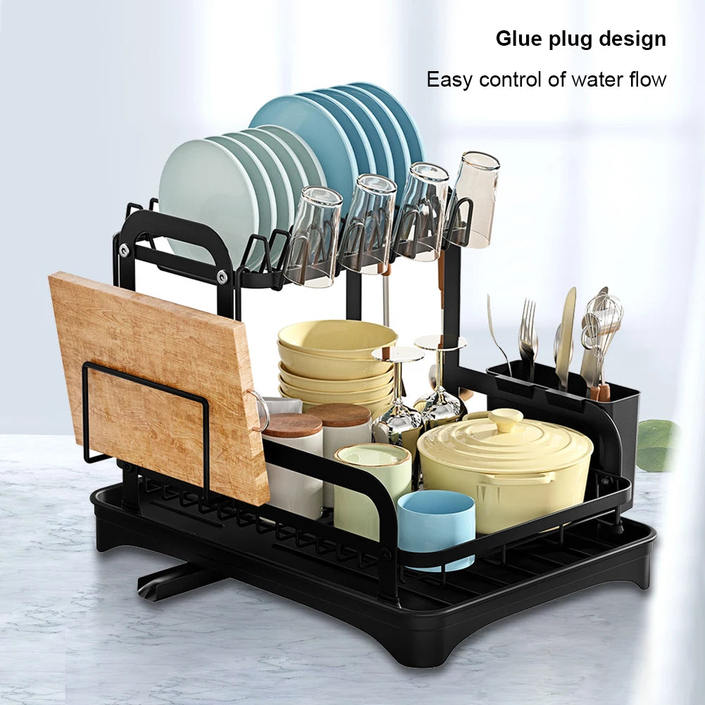 Dish Drying Rack With Drainage System - Stylish & Functional Kitchen Organizer