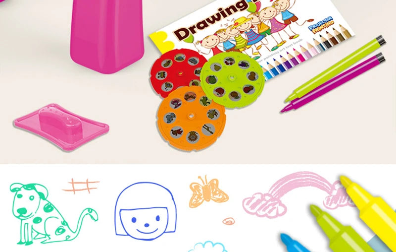 Children LED Projector Drawing Table toy