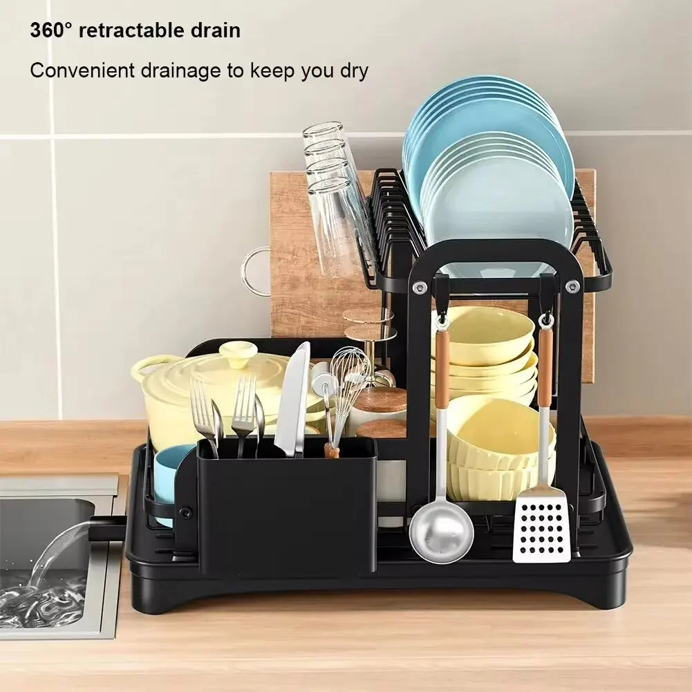 Dish Drying Rack With Drainage System - Stylish & Functional Kitchen Organizer