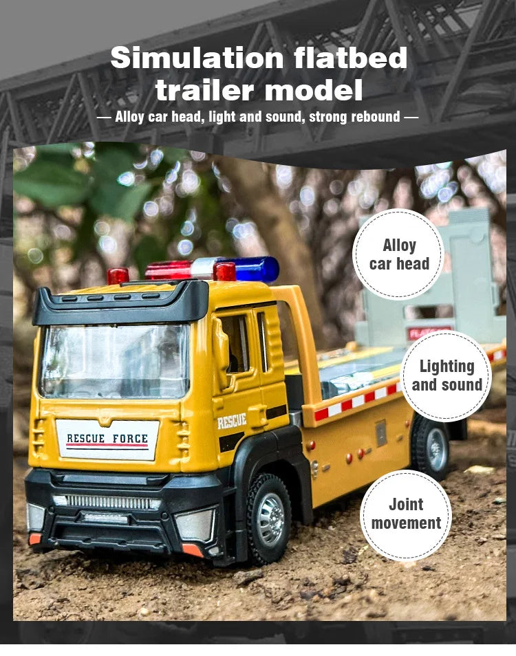 Alloy Flat bed Trailer - Engineering Vehicle Model – Realistic & Interactive