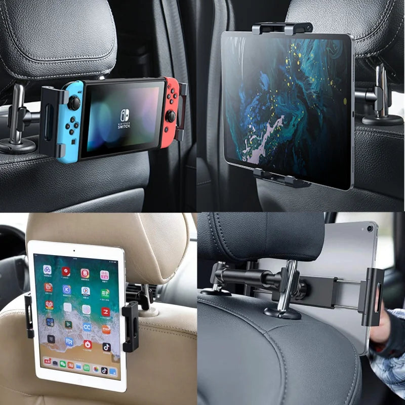 Universal Car Seat Headrest Mount – Adjustable Tablet &amp; Phone Holder