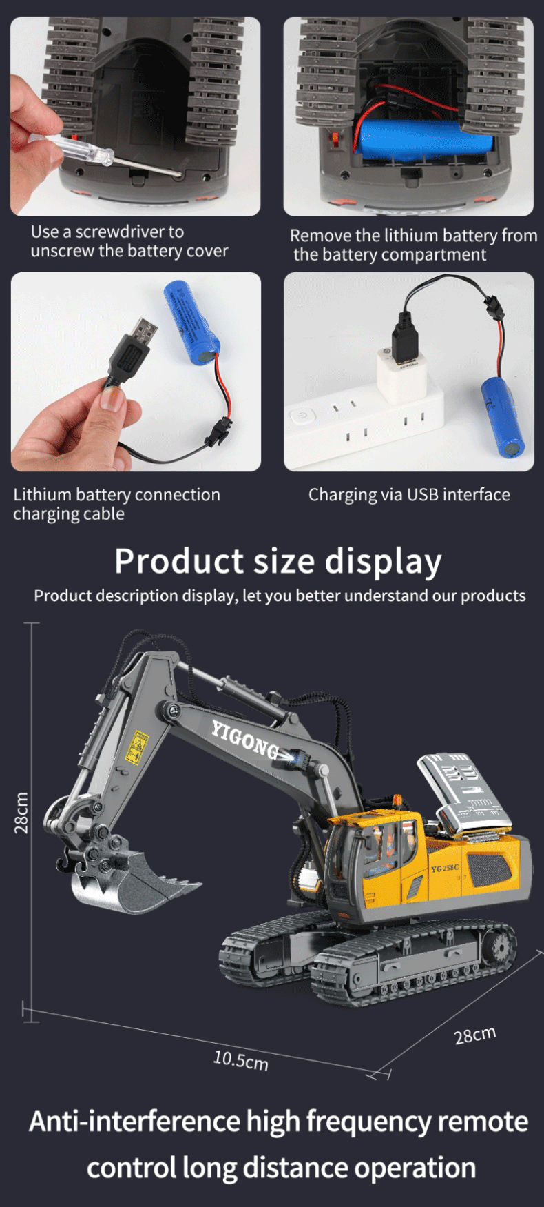 Remote Control Construction Vehicle – Realistic & Multi-Functional - Car Kids Toys Gifts