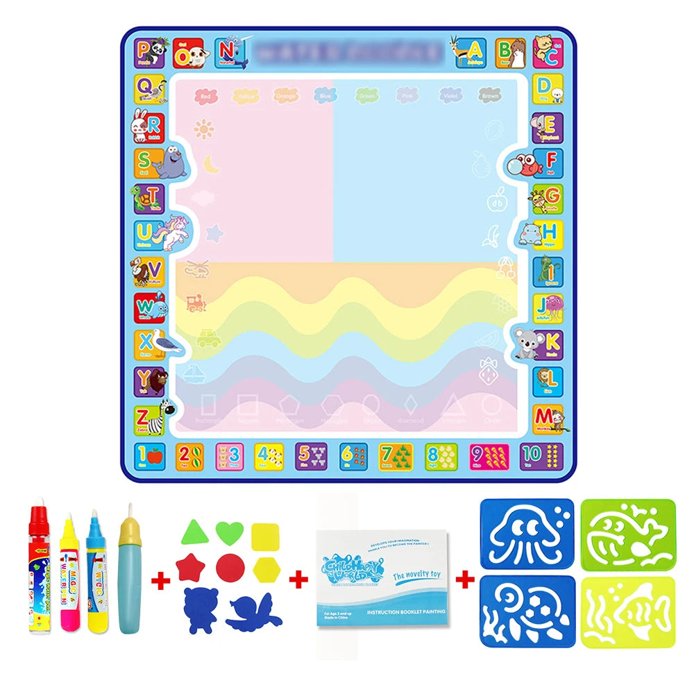 Toyzmagic Magic Water Drawing Mat, Toddlers Painting Coloring Pads - Toys for Kids
