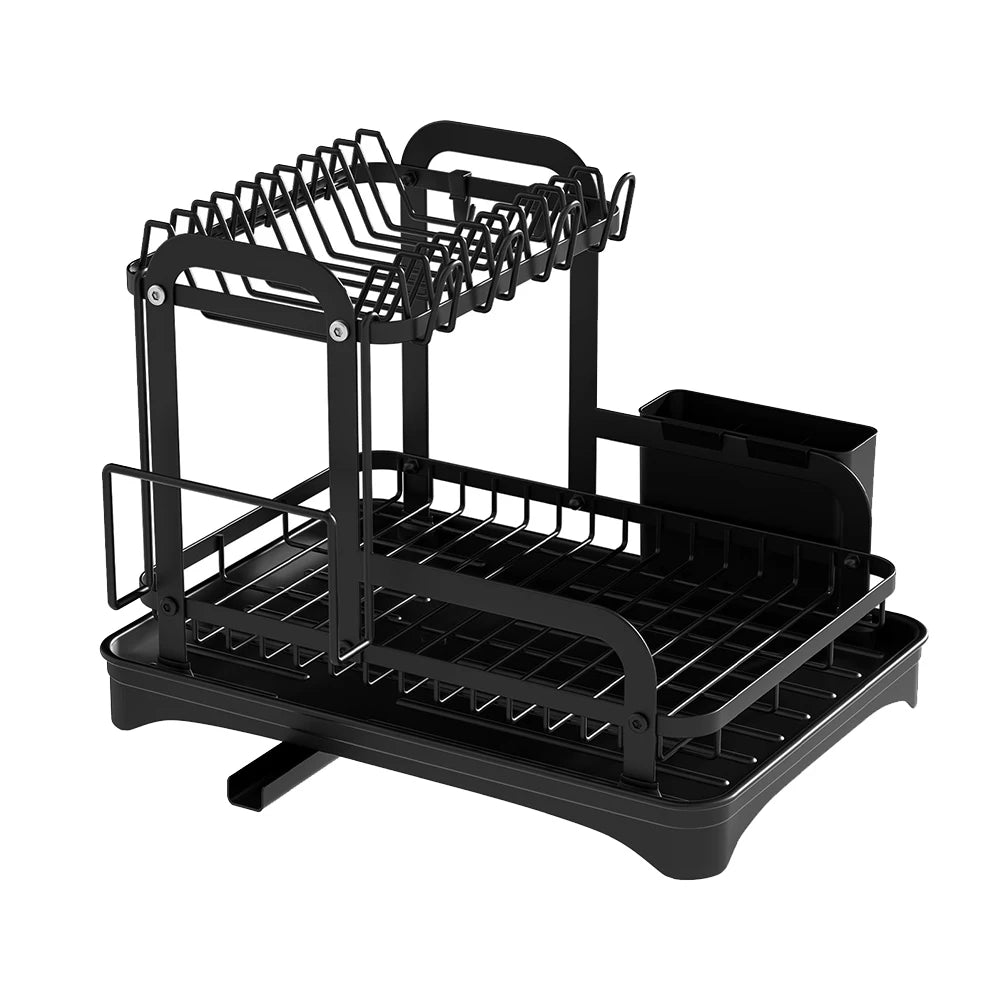 Dish Drying Rack With Drainage System - Stylish & Functional Kitchen Organizer