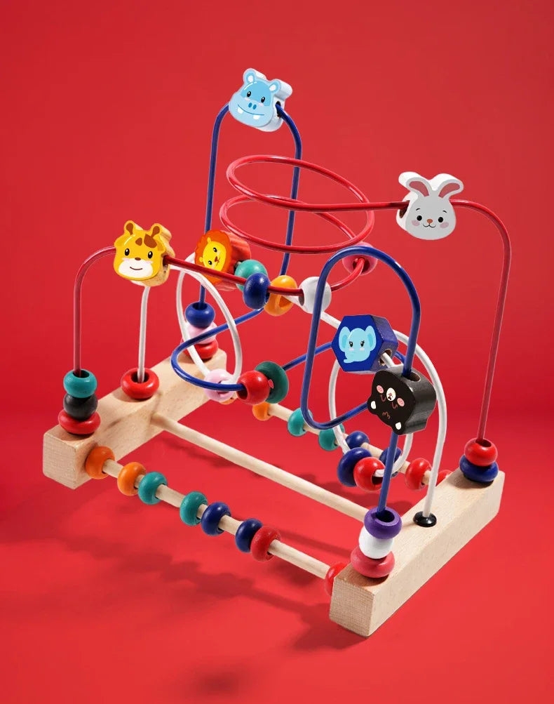 Baby Toys Wooden Roller Coaster - Early Learning Educational Puzzle Math Toy for Children