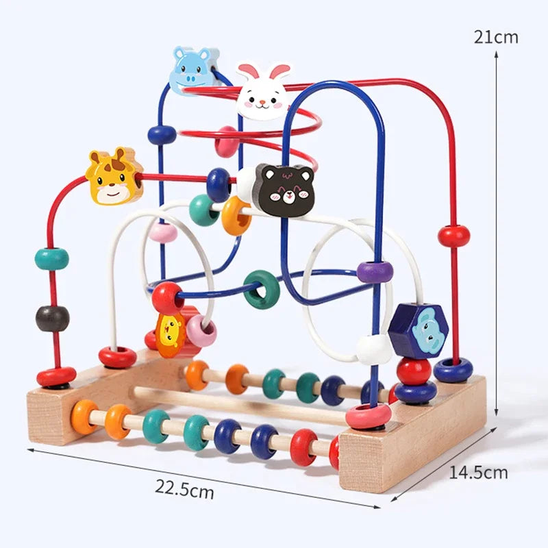 Baby Toys Wooden Roller Coaster - Early Learning Educational Puzzle Math Toy for Children