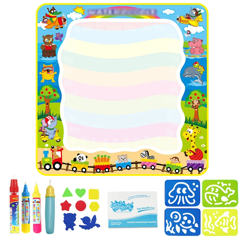 Toyzmagic Magic Water Drawing Mat, Toddlers Painting Coloring Pads - Toys for Kids