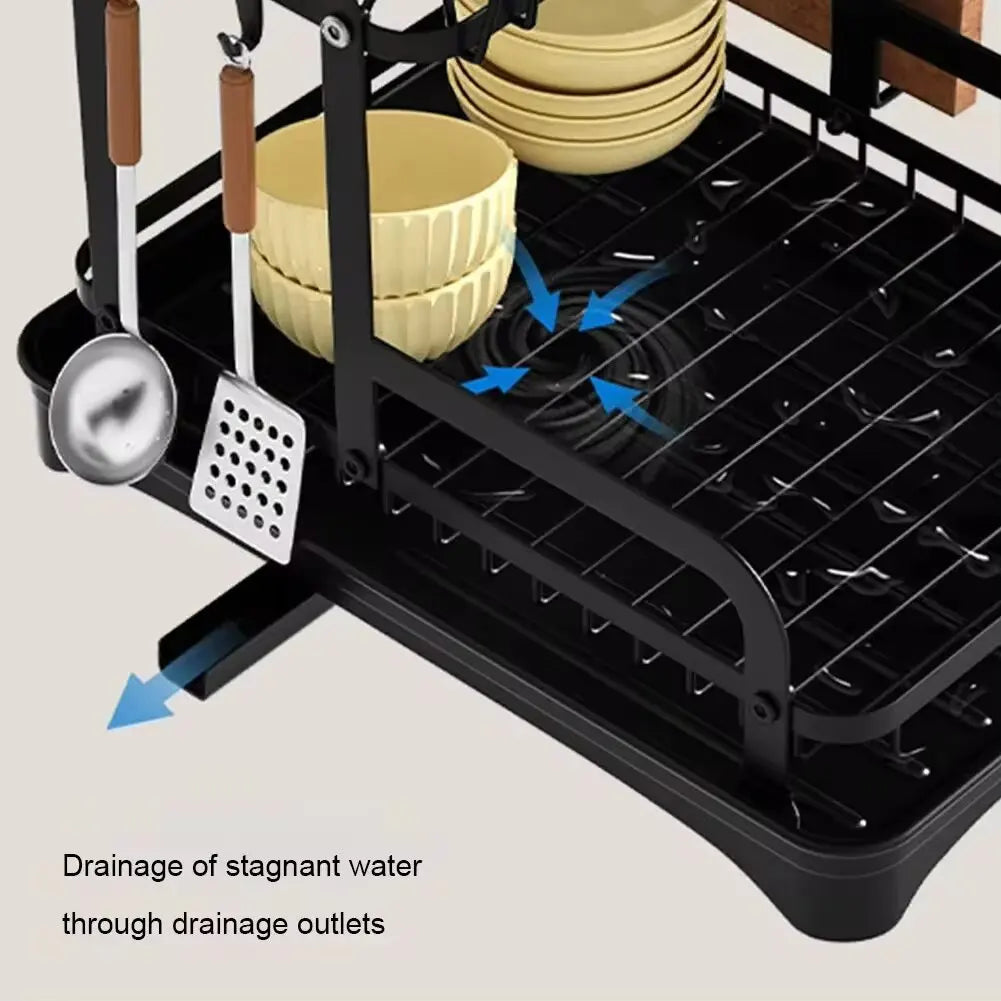 Dish Drying Rack With Drainage System - Stylish & Functional Kitchen Organizer