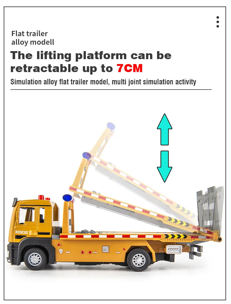Alloy Flat bed Trailer - Engineering Vehicle Model – Realistic & Interactive