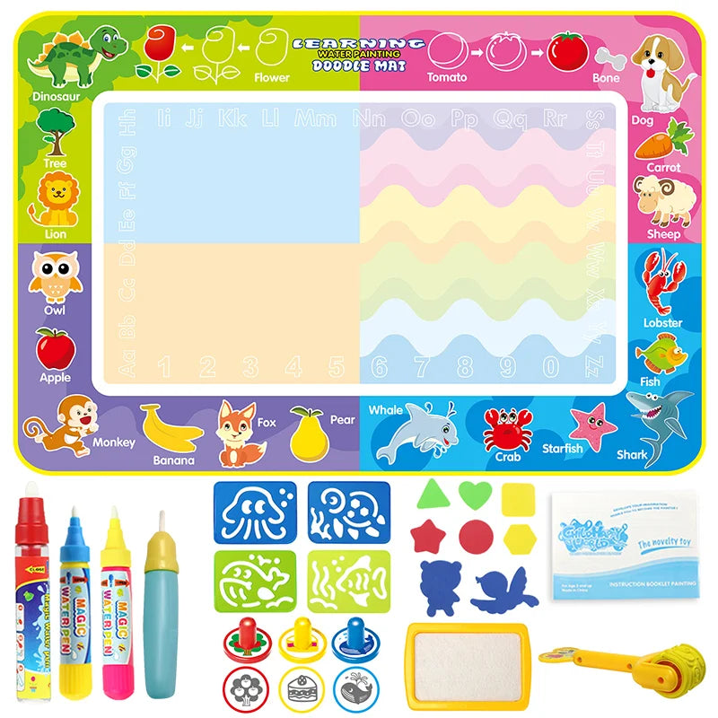 Toyzmagic Magic Water Drawing Mat, Toddlers Painting Coloring Pads - Toys for Kids