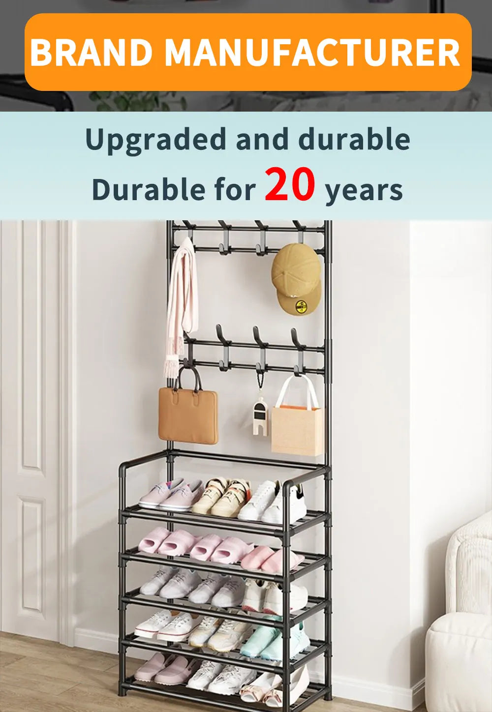 Multi-Layer Shoe & Hat Rack – Space Saving Storage Solution