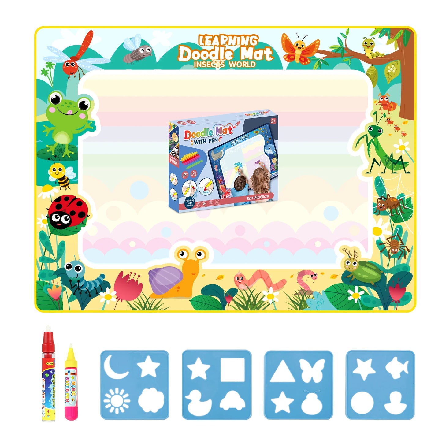 Toyzmagic Magic Water Drawing Mat, Toddlers Painting Coloring Pads - Toys for Kids
