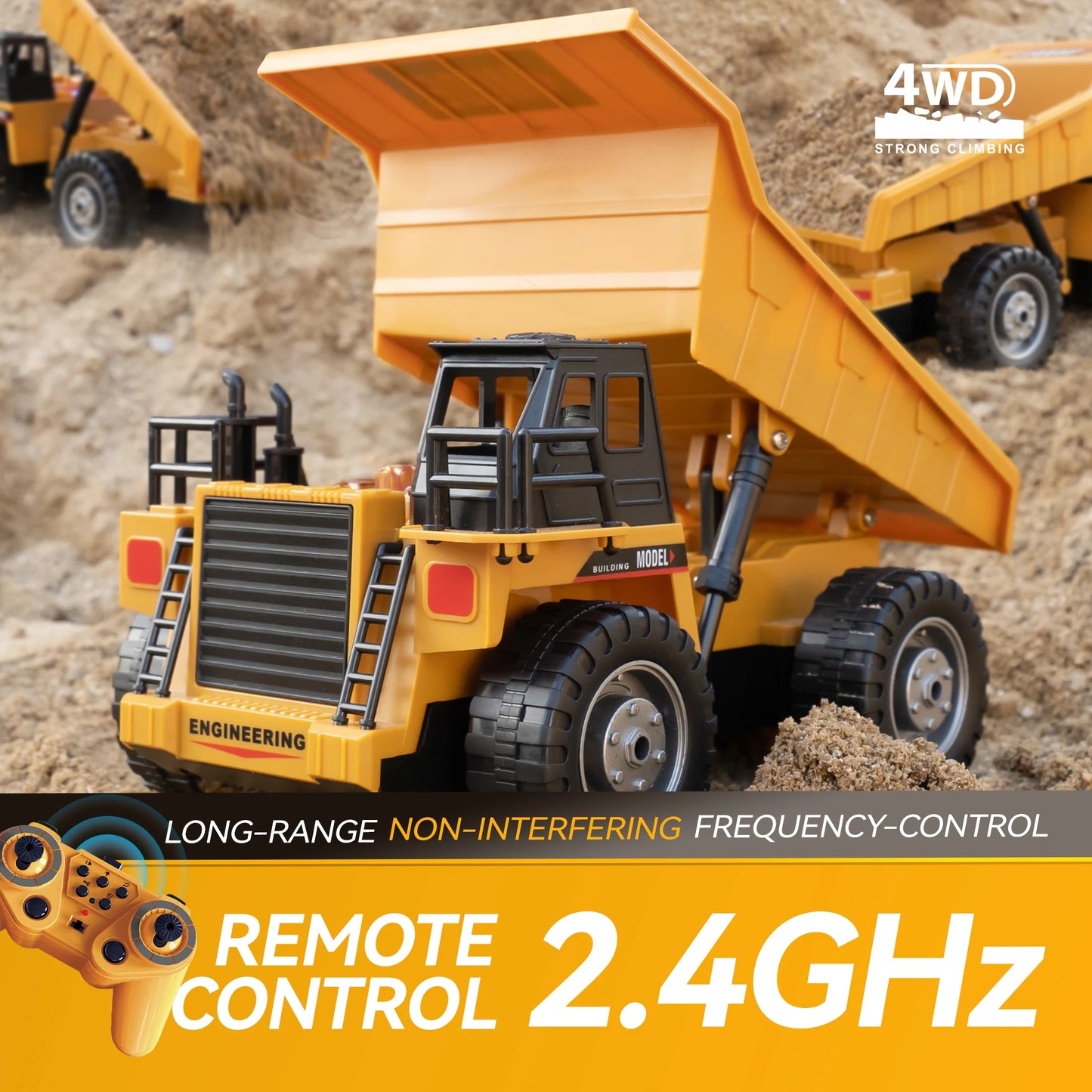 Dump Truck Remote Control Toy - Engineering Vehicle
