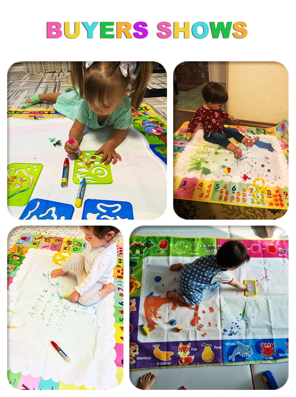 Toyzmagic Magic Water Drawing Mat, Toddlers Painting Coloring Pads - Toys for Kids