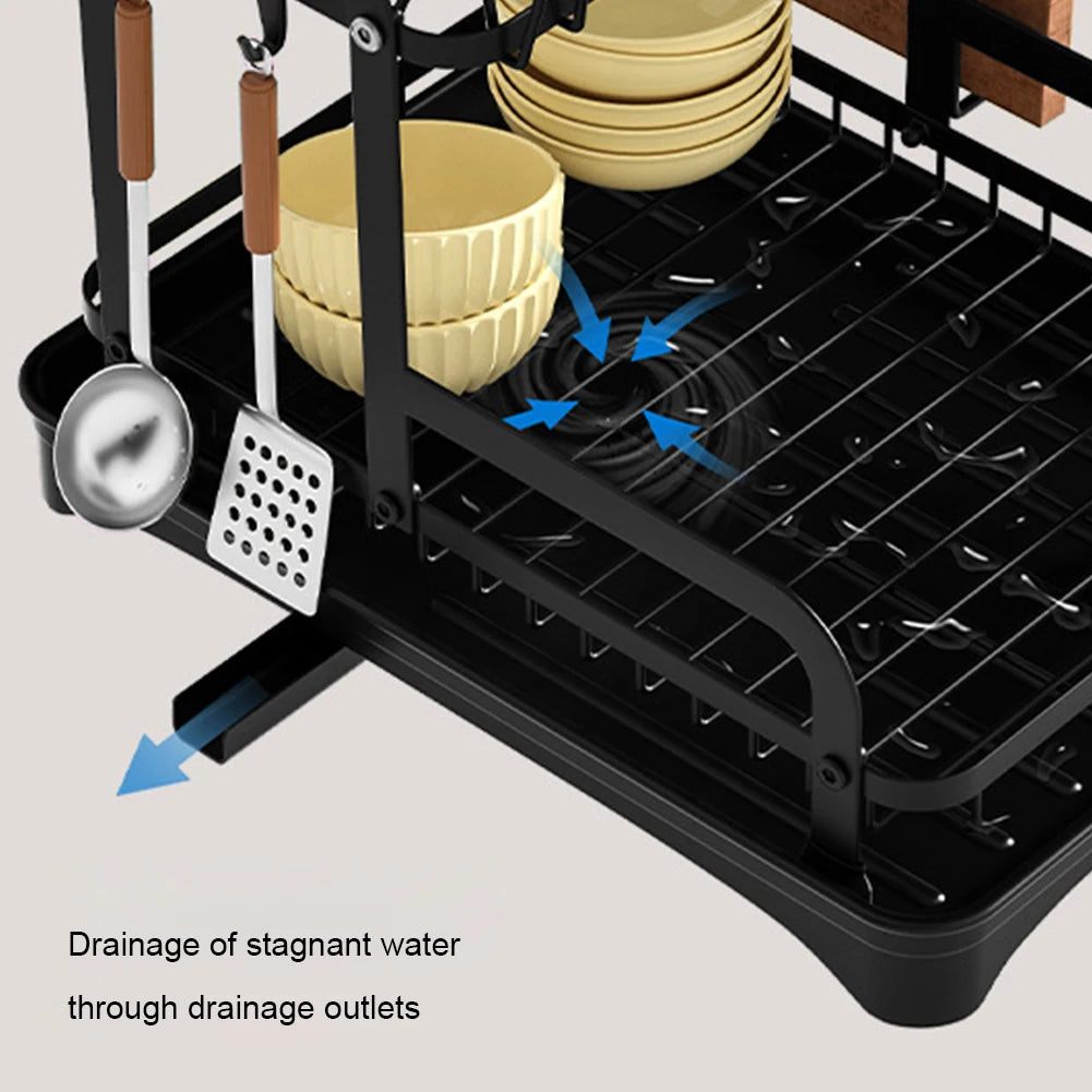 Dish Drying Rack With Drainage System - Stylish & Functional Kitchen Organizer