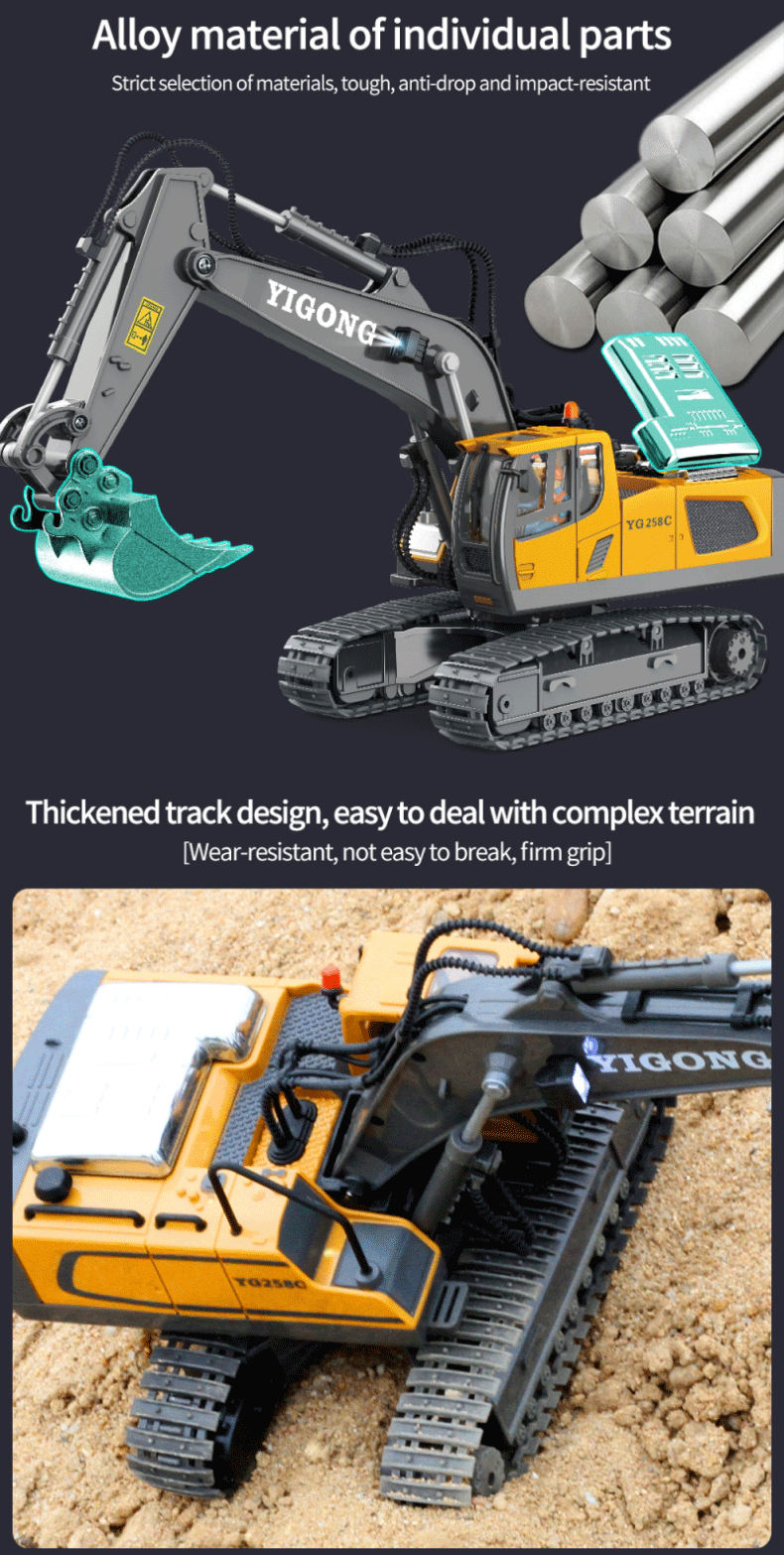 Remote Control Construction Vehicle – Realistic & Multi-Functional - Car Kids Toys Gifts