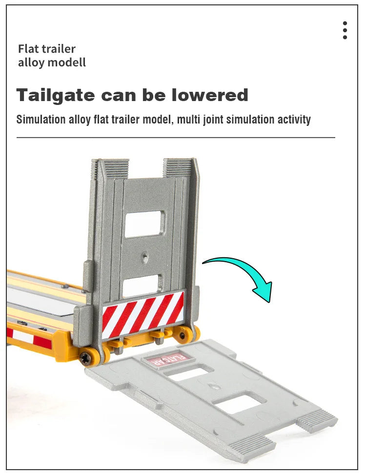 Alloy Flat bed Trailer - Engineering Vehicle Model – Realistic & Interactive