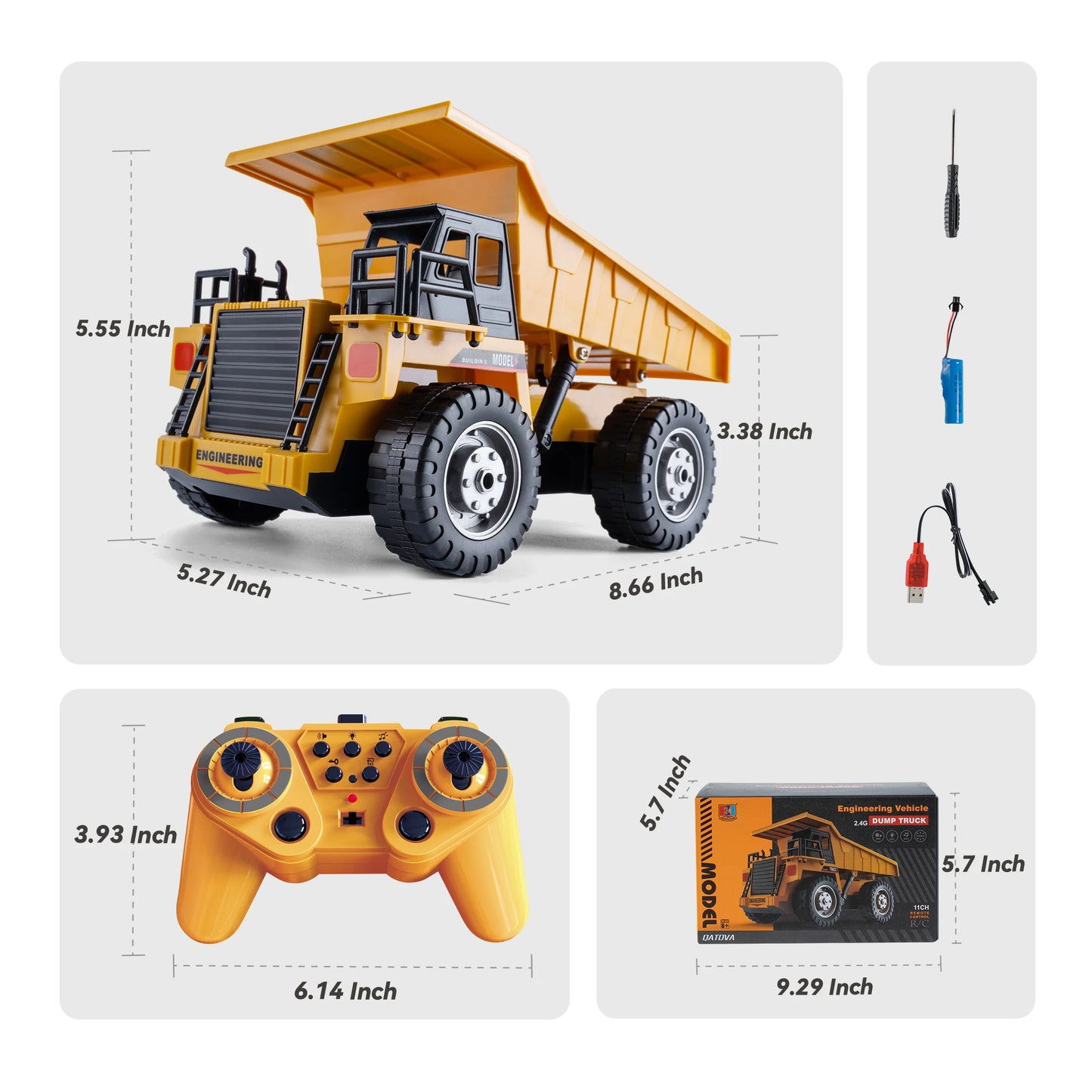Dump Truck Remote Control Toy - Engineering Vehicle