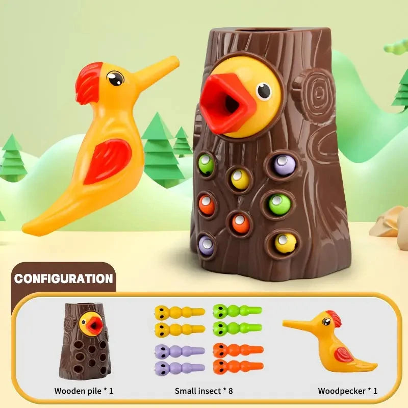 Toy Magnetic Catch Worm Bugs Small Birds Feeding - Educational Family Toys - All Age Ranges