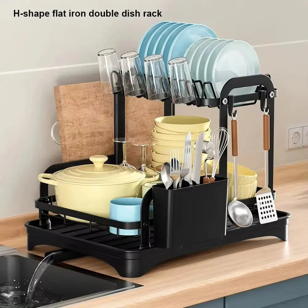 Dish Drying Rack With Drainage System - Stylish & Functional Kitchen Organizer
