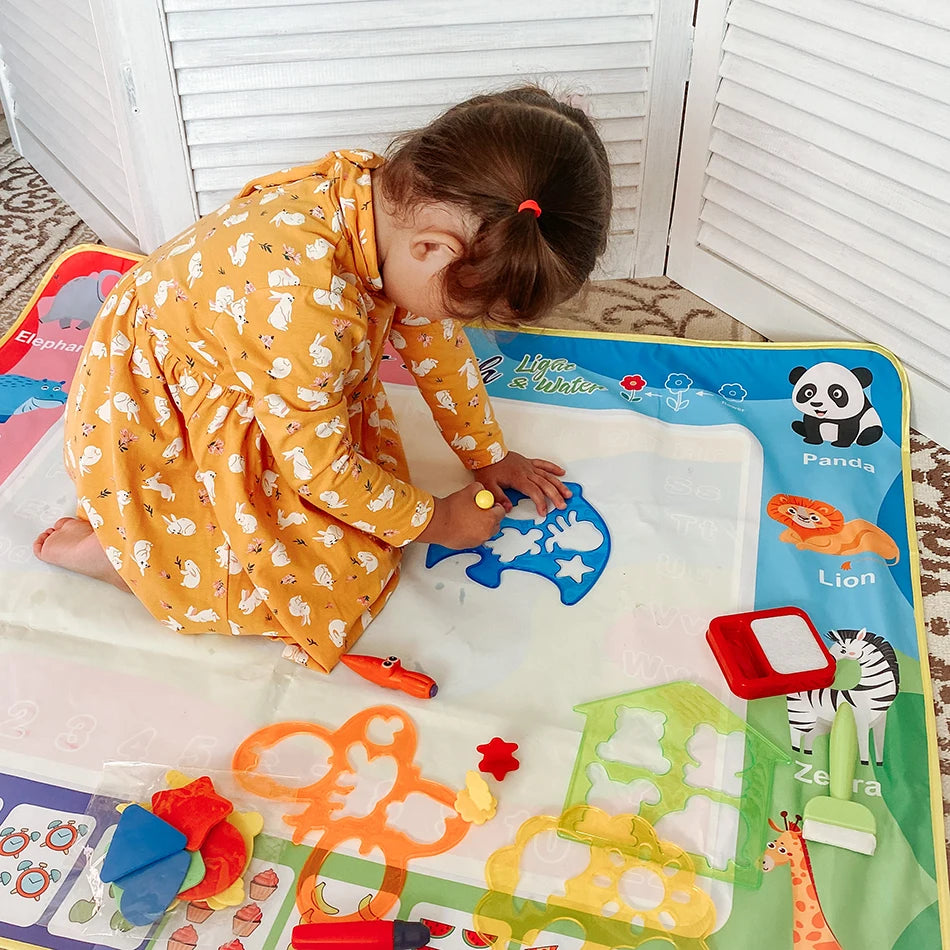Toyzmagic Magic Water Drawing Mat, Toddlers Painting Coloring Pads - Toys for Kids