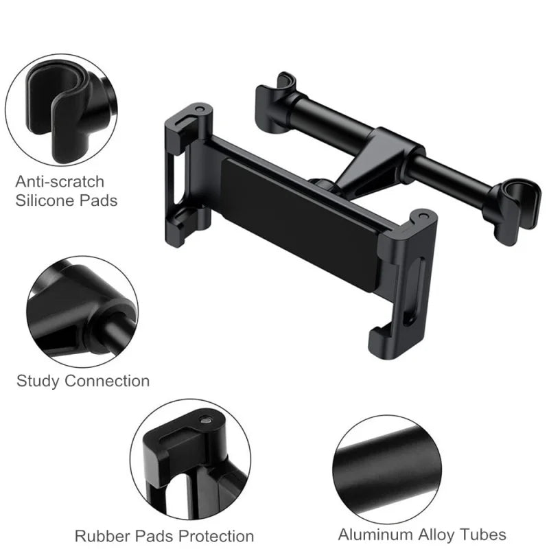 Universal Car Seat Headrest Mount – Adjustable Tablet &amp; Phone Holder