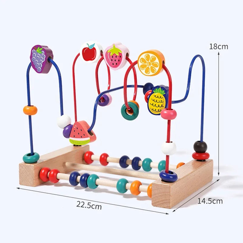 Baby Toys Wooden Roller Coaster - Early Learning Educational Puzzle Math Toy for Children