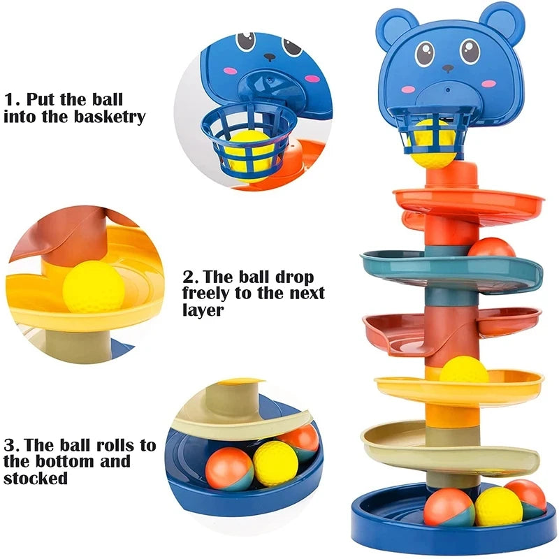 Toy Rolling Ball Children Educational Games For Babies Stacking Track - Baby Development Toys Children