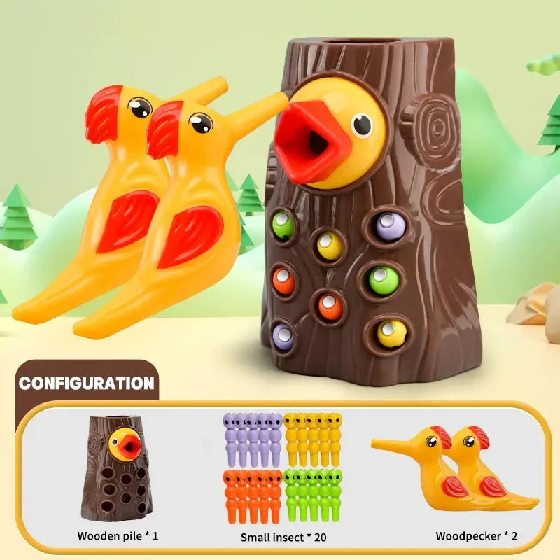 Toy Magnetic Catch Worm Bugs Small Birds Feeding - Educational Family Toys - All Age Ranges