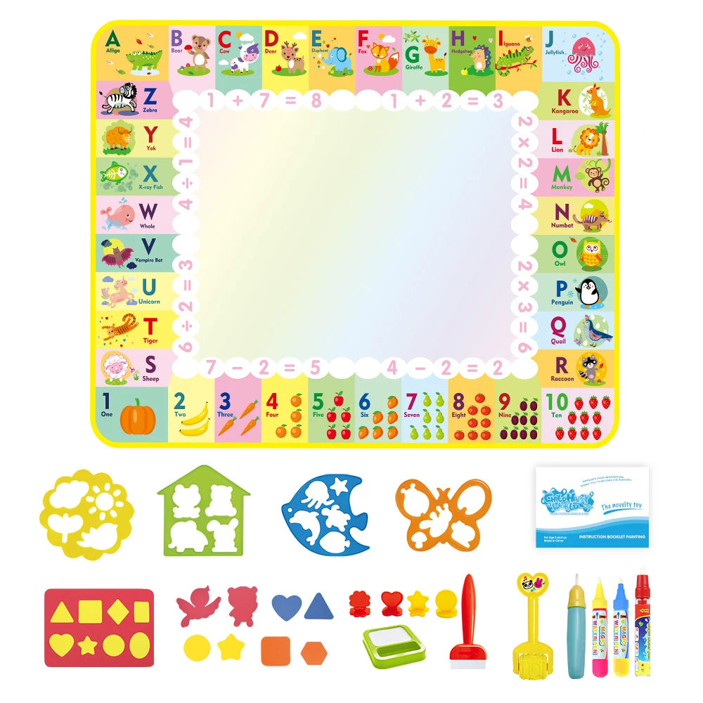 Toyzmagic Magic Water Drawing Mat, Toddlers Painting Coloring Pads - Toys for Kids