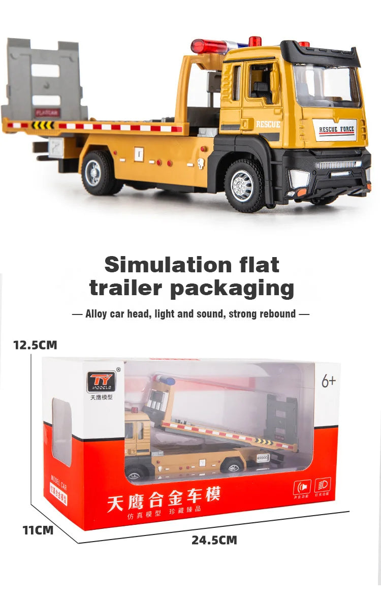 Alloy Flat bed Trailer - Engineering Vehicle Model – Realistic & Interactive