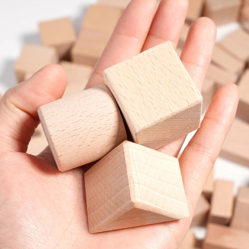 Montessori Natural Wood Building Blocks – 100-Piece Set Educational Toys