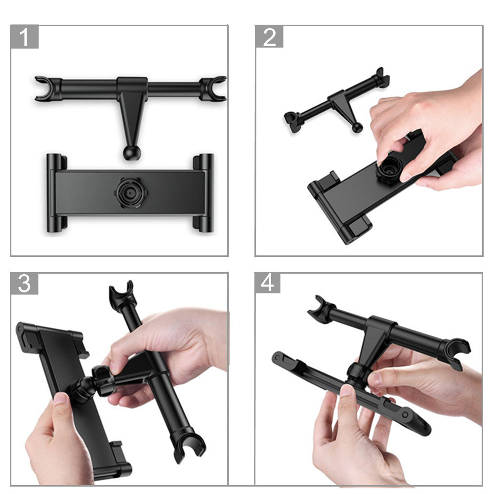 Universal Car Seat Headrest Mount – Adjustable Tablet &amp; Phone Holder